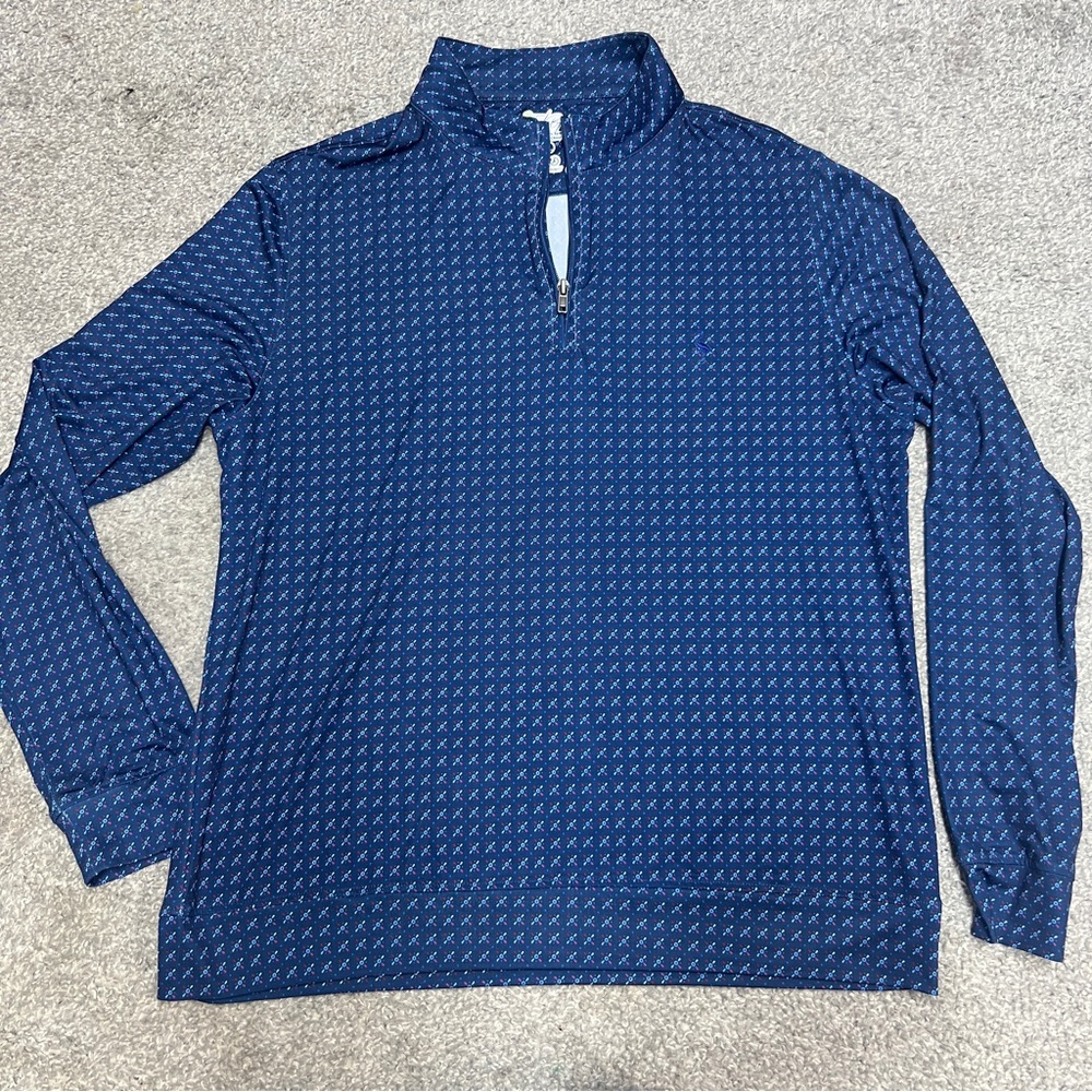 Tailorbyrd Navy Patterned Long Sleeve Shirt
